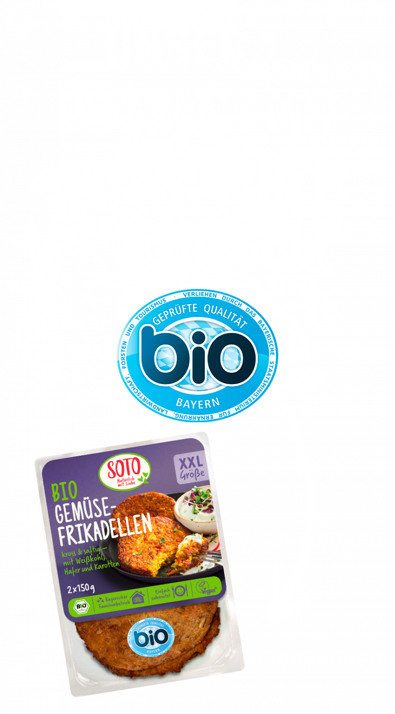 SOTO Bio Gemüsefrikadellen erhalten „Bayerisches Bio-Siegel“ – erster Bratling mit dieser Auszeichnung