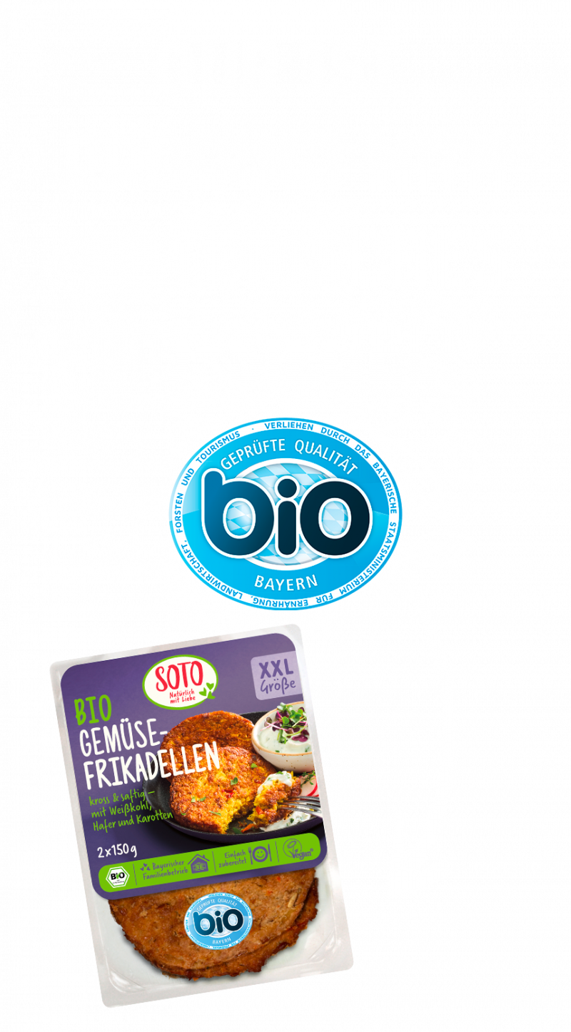 SOTO organic vegetable patties receive the Bavarian organic seal – the first patties to receive this award