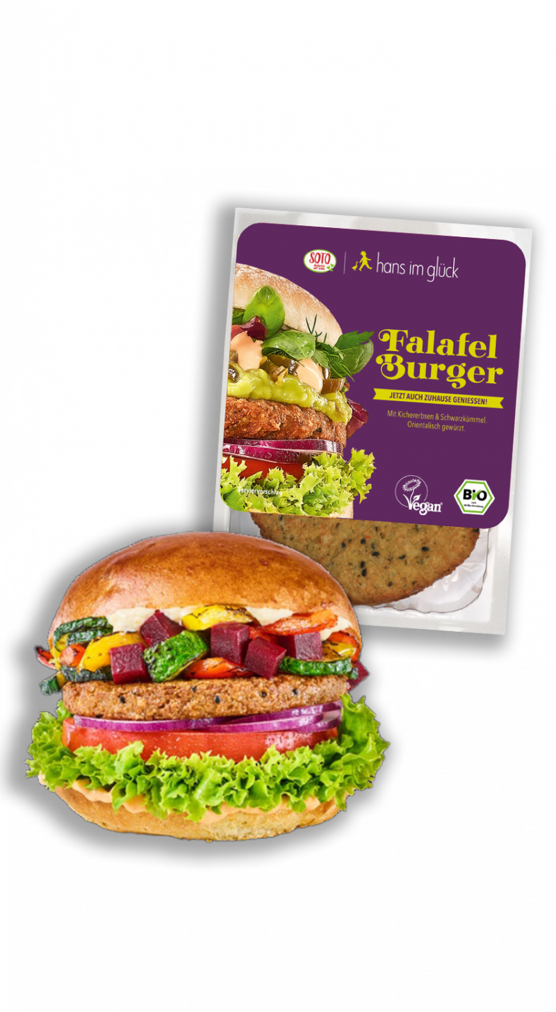 Unser neuer Falafel Burger im Kühlregal