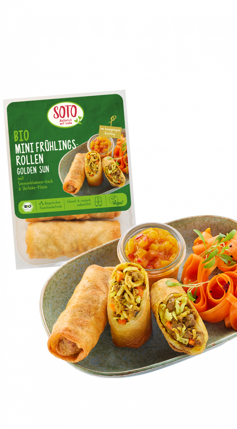 SOTO launcht Bio Mini Frühlingsrollen Golden Sun