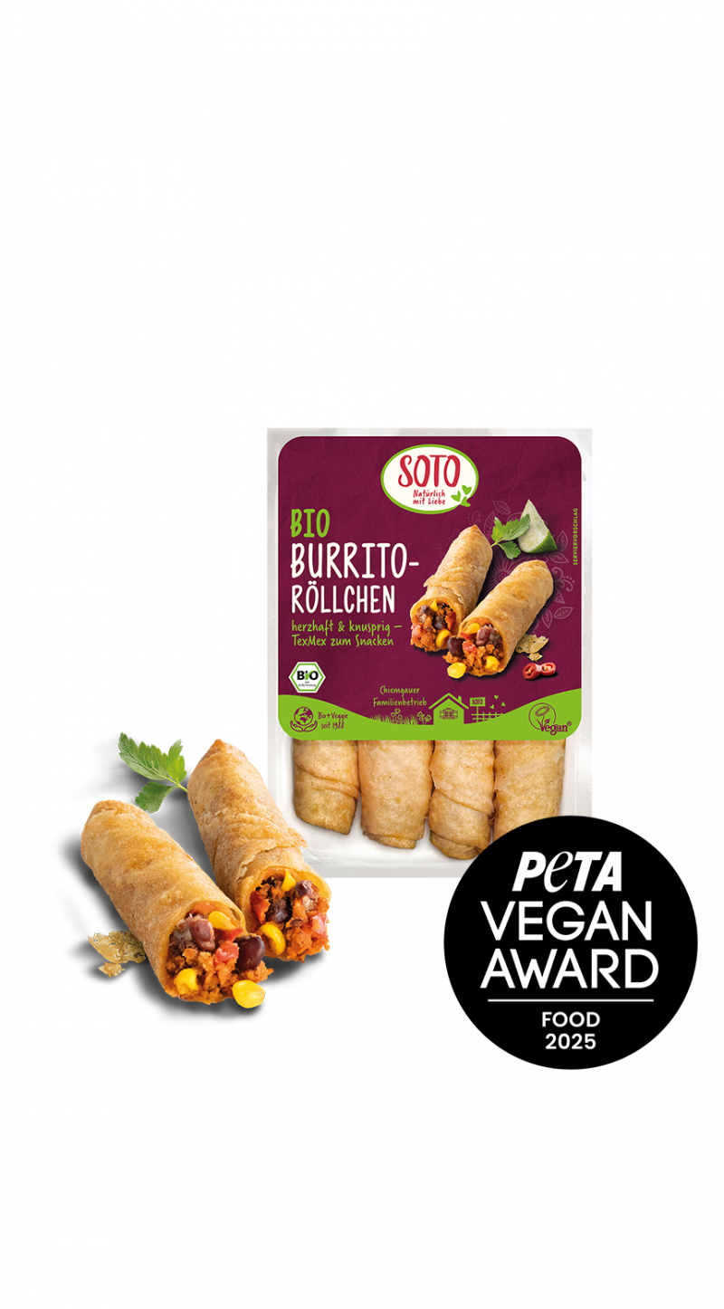 PETA Vegan Award 2025 für Bio Burrito-Röllchen